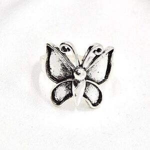 Burnished Silver Butterfly Ring